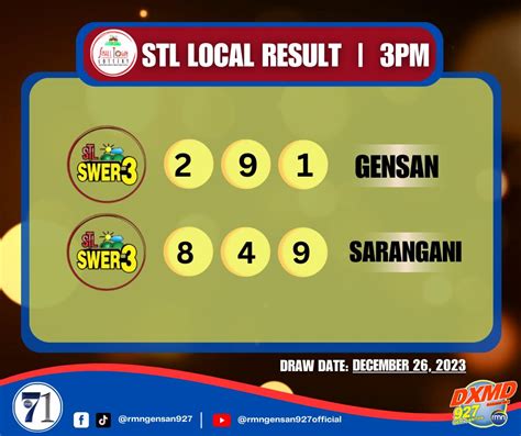 3pm result today gensan|STL Result Today .